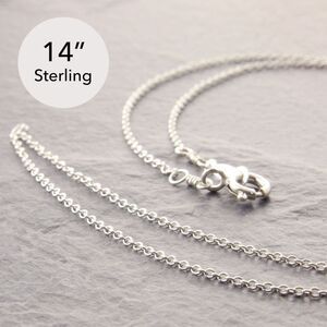 14” Dainty Sterling Chain Necklace (#3-28-1sd-sp) by Megu's Attic